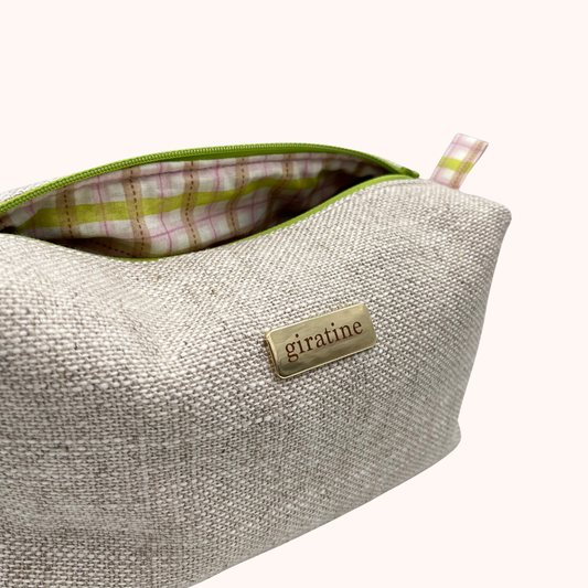 BEAUTY CASE Beige Vichy Verde-Rosa