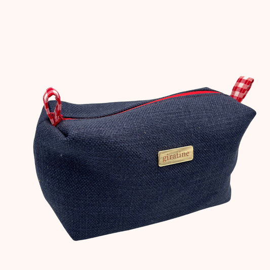 BEAUTY CASE Blu Vichy Bianco-Rosso