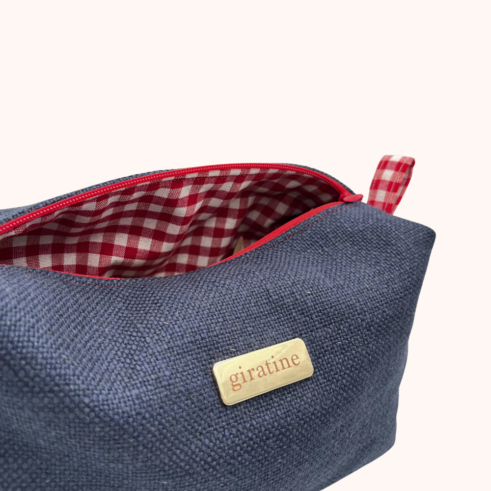 BEAUTY CASE Blu Vichy Bianco-Rosso