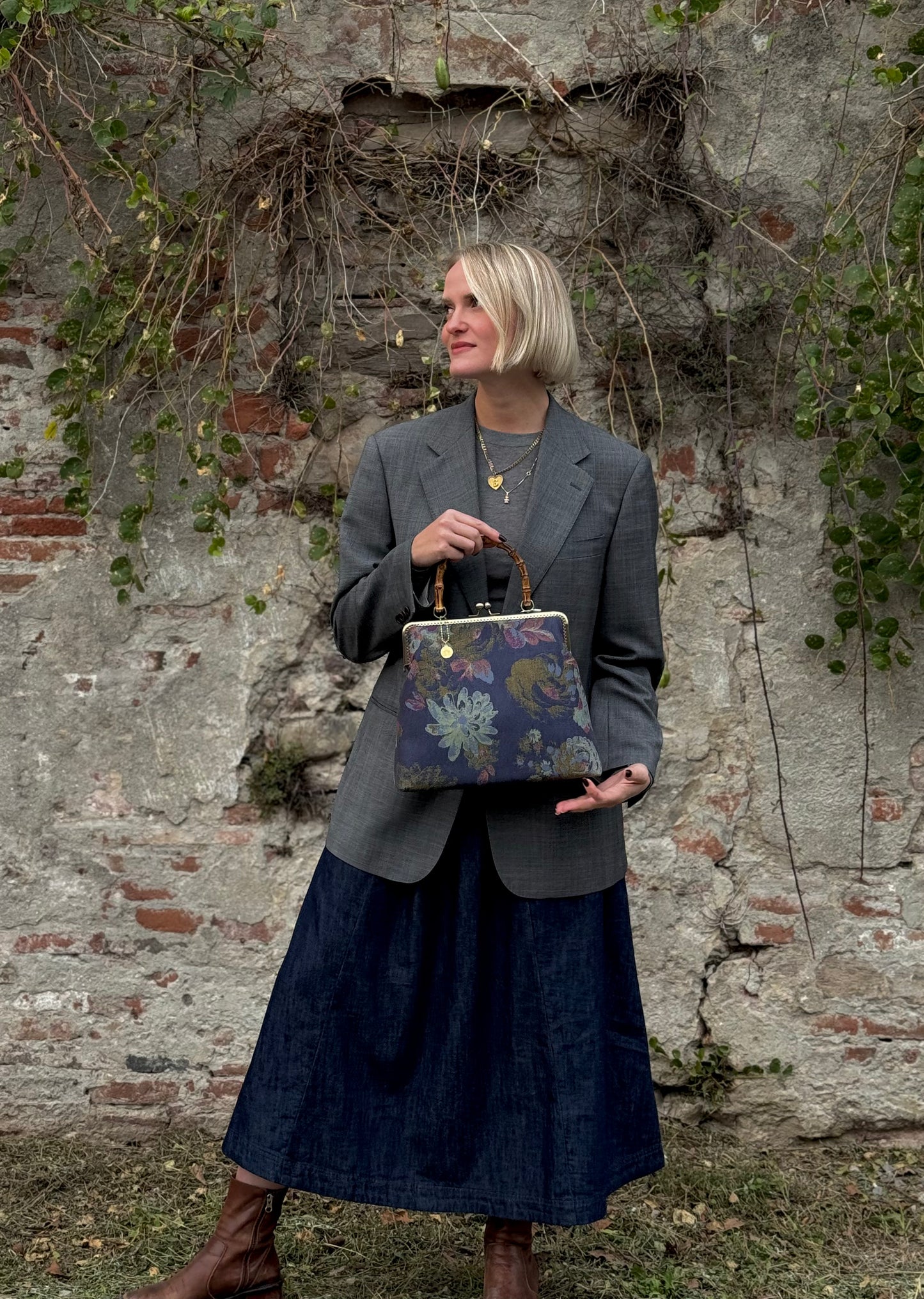 LUCREZIA Blu Denim Floreale